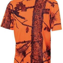 Tee shirt manches courtes camouflage orange TREELAND
