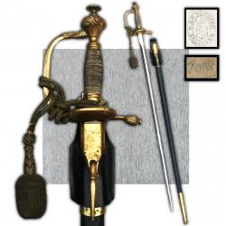 RARISSIME & TRES BELLE ÉPÉE / SABRE PRUSSIEN, XIX, KAISER, CARL EICKHORN SOLINGEN, ORIGINAL