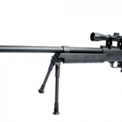 Pack complet Fusil de précision Urban Sniper Metal Spring + BiPied + Lunette + 2 Chargeurs