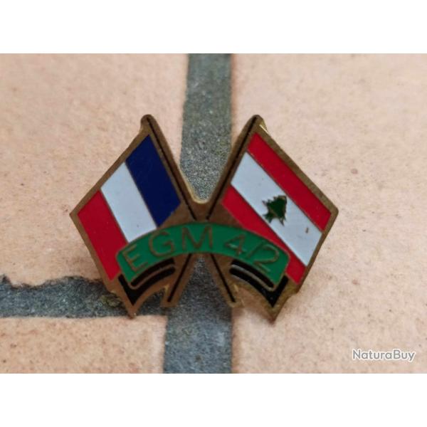 PINS GENDARMERIE NATIONALE ESCADRON GENDARMERIE MOBILE 4/2 COULEUR VERT AU LIBAN