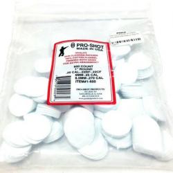 Pro-shot 600 chiffonnettes en coton 22 pour .17 .20 .22 .223 .25 Cal