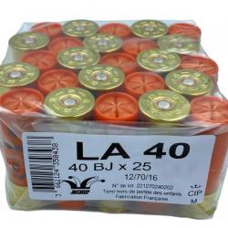 BOITE DE 25 CARTOUCHES JOCKER LA40 40G BOURRE JUPE CAL.12 70 PLOMB