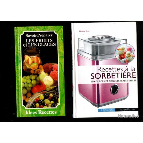 glaces et sorbets lot de 6 livres , recettes sorbetire ,