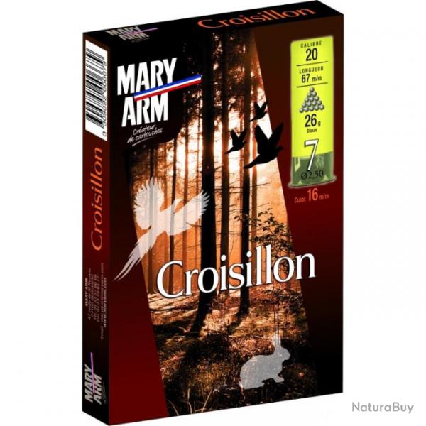 BOITE DE 10 CARTOUCHES MARY ARM CROISILLON 26G BOURRE GRASSE CAL.20/67 PLOMB 9