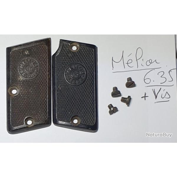 Plaquettes pistolet melior 6.35 + 4 vis