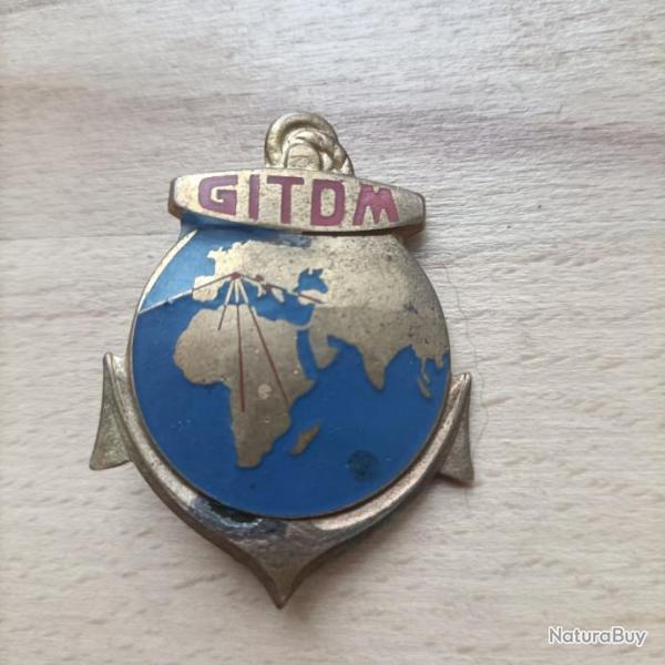 GITTOM : insigne mtallique du groupe d'instruction et de transit des troupes d'outre mer