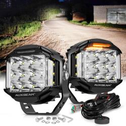Auxbeam V-MAX Series - 5 Inch Combo Beam Side Shooter LED Lights with Amber DRL