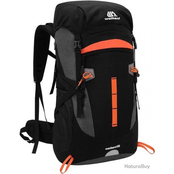 Sac  Dos Tactique 50L Housse de Pluie Place pour Poche D'eau Randonne Chasse Pche Trekking  Noir