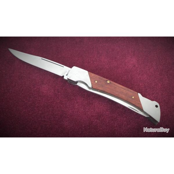 Couteau pliant scurit manche en bois et acier inoxydable Folding knife in wood and stainless steel