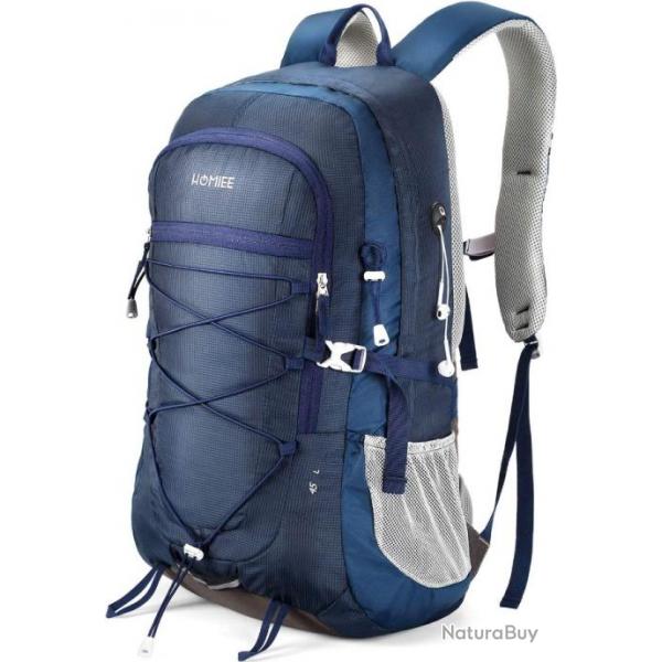 Sac  Dos Tactique 45L Randonne Impermable Pliable Alpinisme Chasse Pche Trekking Bleu