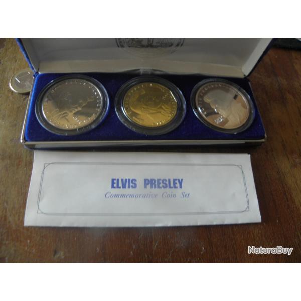 50$ argent troy ounce .999 10 $ laiton 5 $ cupronickel 1993 le Marshall Elvis Presley en Coffret