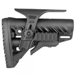 Crosse noire avec busc/appui-joue réglable et rails Picatinny FAB Defense GLR-16 PCP pour AR-15/M4