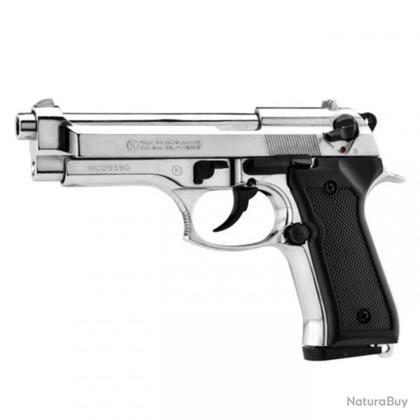 DT-24 ! Pistolet  blanc Chiappa 92 bronz - Cal. 9 mm PAK - Nickel