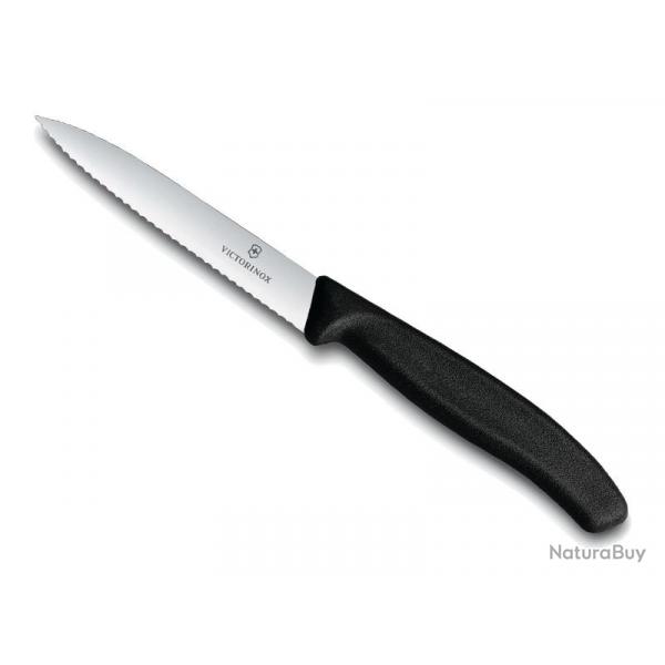 COUTEAU OFFICE VICTORINOX 10CM NOIR A DENTS