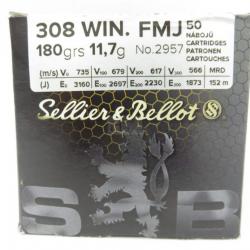 SELLIER BELLOT 308WIN FMJ 180GR X50