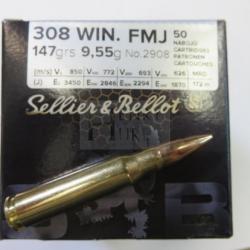 SELLIER BELLOT 308WIN FMJ 147GR X50