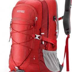 Sac à Dos Tactique 45L Randonnée Imperméable Pliable Alpinisme Chasse Pêche Trekking Rouge