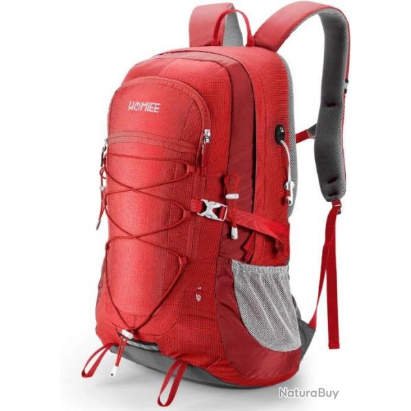 Sac  Dos Tactique 45L Randonne Pliable Impermable Alpinisme Chasse Pche Trekking Rouge