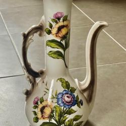Grande Vase en céramique fait par Mede 1975 motif floral