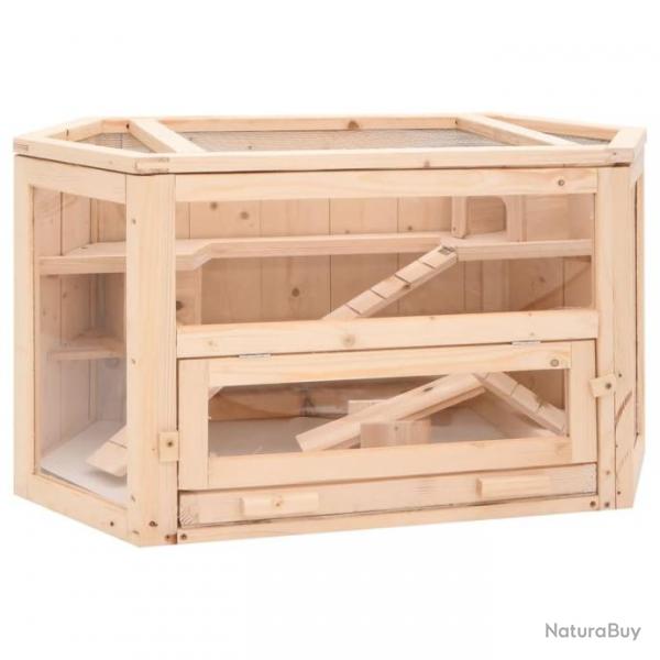 Cage  hamster 80x40x43 cm bois massif de sapin