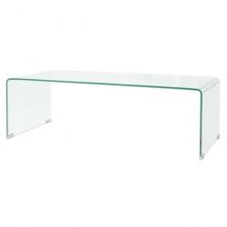 Table basse 98x45x30 cm Verre trempé Transparent