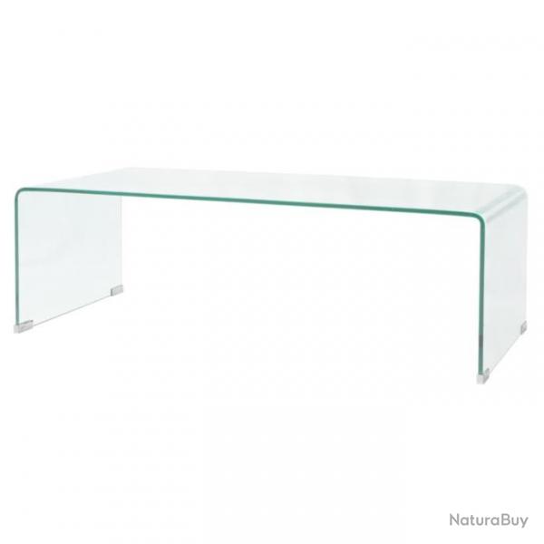 Table basse 98x45x30 cm Verre tremp Transparent