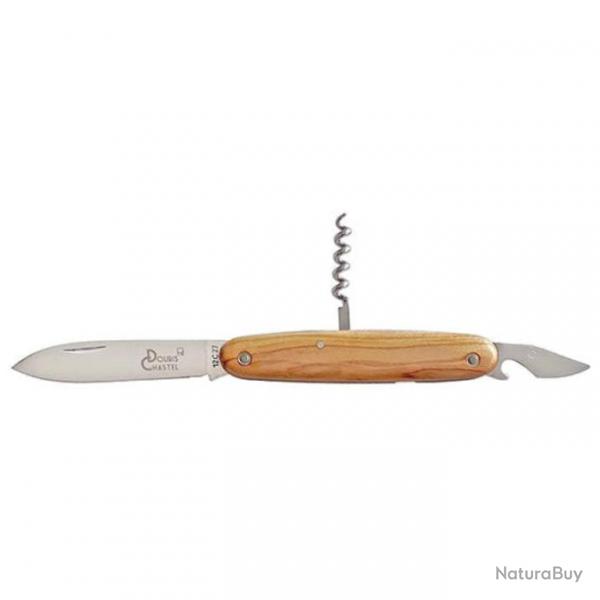 Couteau de poche Douris Chastel Navette - 3 fonctions 17,8 cm / Bois - 17,8 cm / Bois de cerf