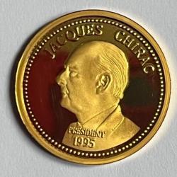 Médaille pièce or Jacques Chirac or 24 carats 999  présidentielle de 1995