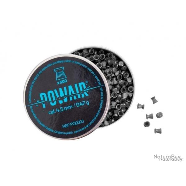 BOITE DE 500 PLOMBS DIABOLO PLAT POWAIR CAL.4.5 0.47g