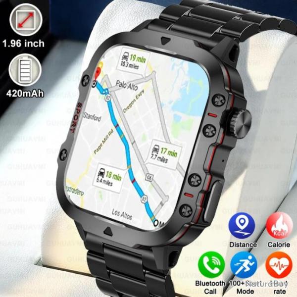 Montre Militaire GPS Connecte GPS pour Xiaomi cran AMOLED HD, Frquence Cardiaque