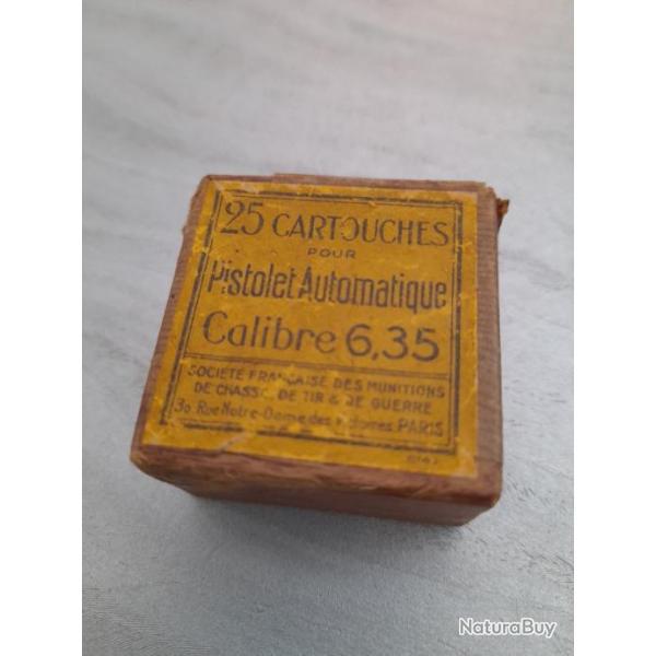 Bote vide 25 cartouches pour pistolet automatique 6,35.