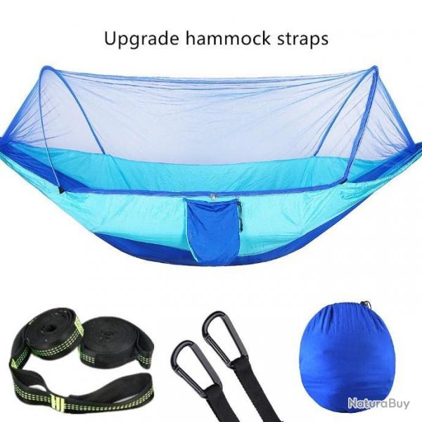 Hamac de Camping avec moustiquaire Pop-Up, facile  transporter BLEU CLAIR  XL
