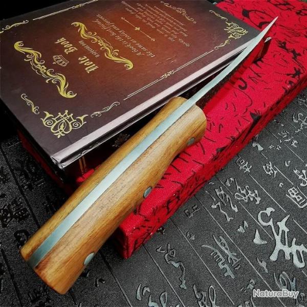 PEGASI Huanghua-couteau en acier forg, manche en bois de poire