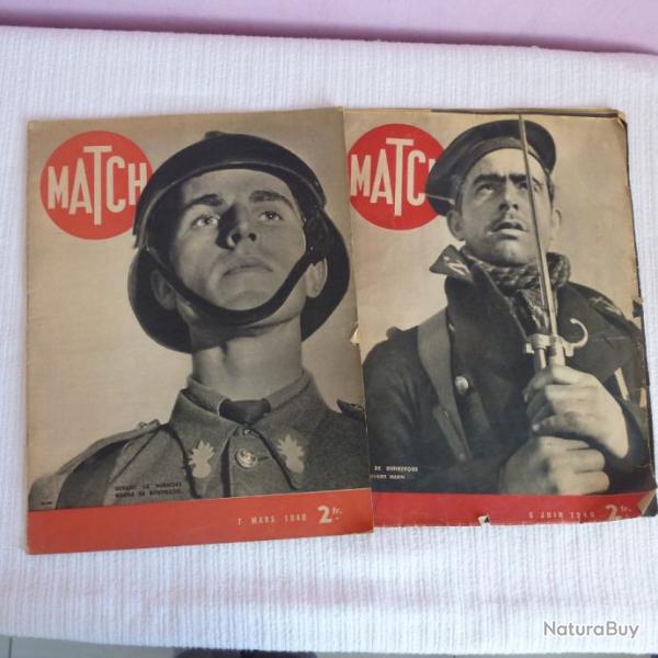 Revue MATCH. 2 numros anne 1940 (mars et juin)