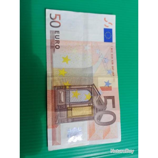 BILLET  DE  50E  .  2002 .  CODE Z  .  SIGNATURE :  JEAN CLAUDE TRICHET ....  RARE  .....