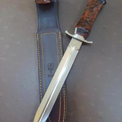 Superbe dague Hemonnot manche en Loupe de bois de fert / ébène