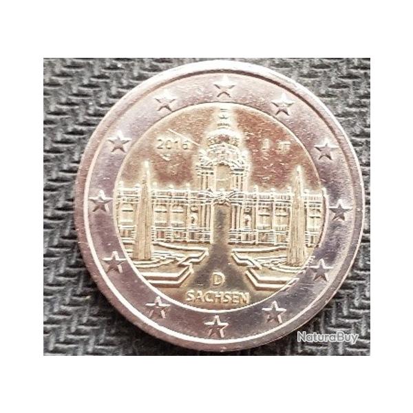 Collection 2 EUROS 2016 SACHSEN  Atelier "J " Allemagne Cette pice de 2uro commmorative