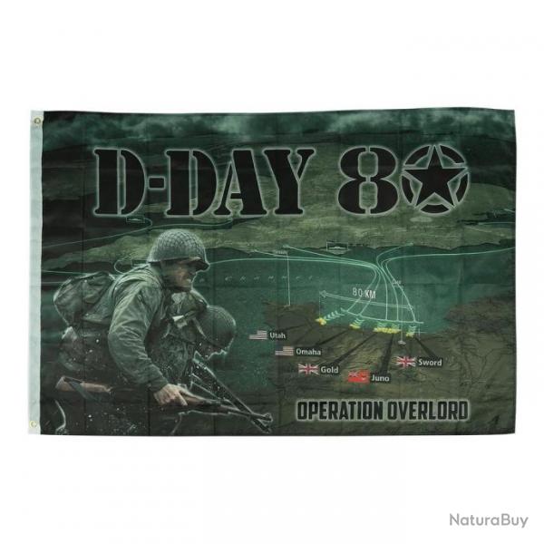 Drapeau D-Day 80 ans 1m x 1m50