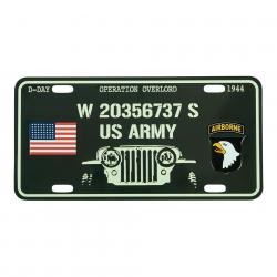 Plaque d'immatriculation D-Day Willys