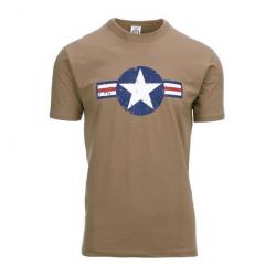 Tee shirt Allied Star USAF WWII Coyotte (Taille L)