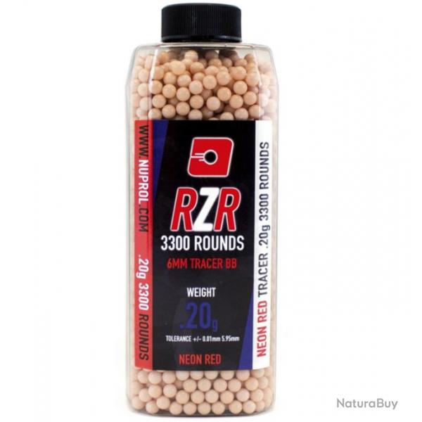 ( Billes Airsoft 6mm RZR 0.20g bouteilles 3300 bbs TRACER rouges)Billes Airsoft 6mm RZR 0.20g boutei