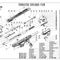 ( REAR GRIP (3 PCS) N°62)Pièces détachées pour carabine à air PENDLETON