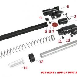 ( GUIDE RESSORT N°12)Pièces origine Bloc Hop-up et recoil rod série HX