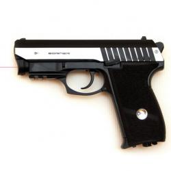 Pistolet CO2 culasse mobile BORNER PANTHER 801 cal. 4.5mm BB's avec laser intégré