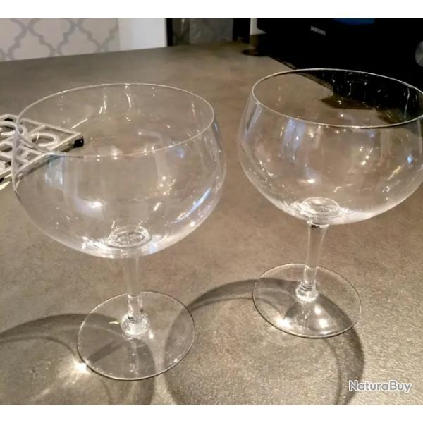 Duo de verres en cristal pour le vin de Bourgogne