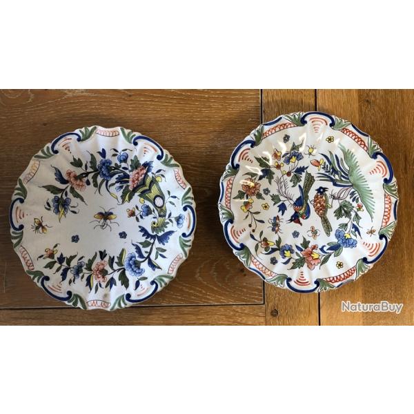 2 assiettes de Vieux Rouen