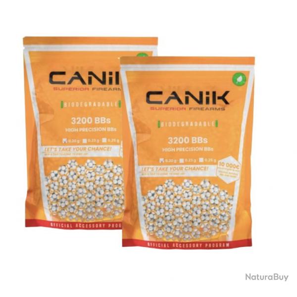 Pack de 2 Sachet de 3200 billes BIO - CAL. 6mm - 0.20g - CANIK