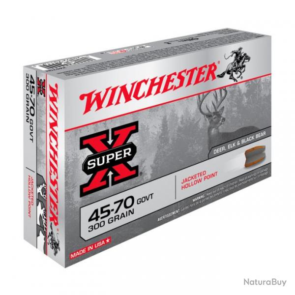 Cartouches WINCHESTER Calibre 45-70WIN. JACKETED HOLLOW POINT 300grs - Boite de 20 units
