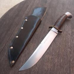 Très Grand Couteau de Chasse SABATIER Manche en Cuir avec Étui en cuir