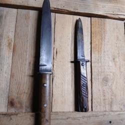 Lot de 2 couteaux de tranchée  - Allemand et Autrichien -